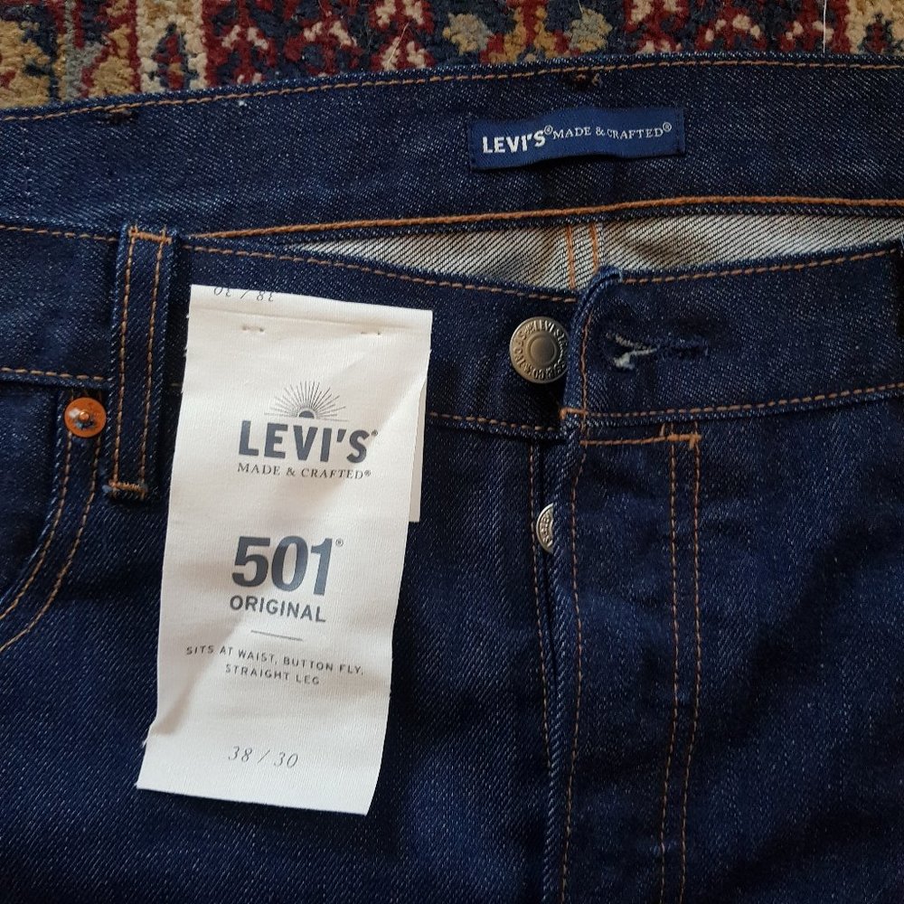 SOLD 🌈 Stylish Levi's Made and Crafted 501 Selvedge Jeans - Picture 3 of 9